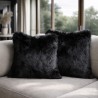 Housses de coussin en fausse fourrure Panthère Noire | Coussins en fourrure noire | Oreillers