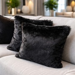 Black Panther faux fur cushion covers | Black Fur Cushions | Pillows