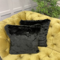 Black Panther faux fur cushion covers | Black Fur Cushions | Pillows