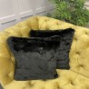 Black Faux Fur Cushion | Black Cushion Covers | Black Fur Pillows