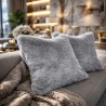 Grey Faux Fur Cushions | Grey Cushions | Aspen Grey Fur Scatter Cushions