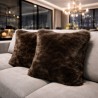 Brown Faux Fur Cushions | Brown Fur Cushion Covers | Brown Sofa Cushions