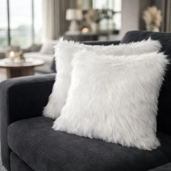 Faux Fur Cushion Deluxe Polar | White Fur Pillow | White Fur Cushions