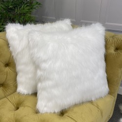 Faux Fur Cushion Deluxe Polar | White Fur Pillow | White Fur Cushions