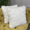 Coussin en fausse fourrure de luxe polaire | Oreiller en fourrure blanche | Coussins en fourrure blanche