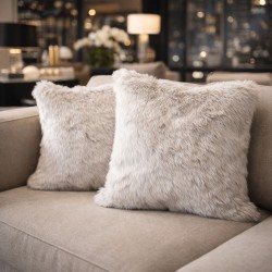Beige Cushion Covers | Beige Faux Fur Cushions | Chelsea Sandstone Cushions