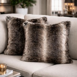 Faux Fur Cushion Covers | Striped Cushions | Luxury Kensington Cushions