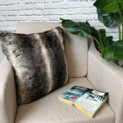 Dark Chinchilla Faux Fur Cushion | Chinchilla Fur Cushions and Pillows