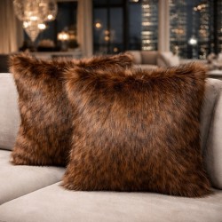 Raynard Faux Fur Cushions | Brown Fur Pillows | Fur Cushion Covers