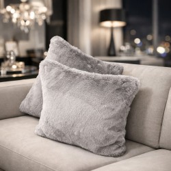 Faux Fur Cushion Richmond Taupe | Taupe Fur Pillow | Pale Grey Cover