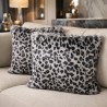 Coussin en fausse fourrure léopard gris | Coussin imprimé animal, housse de coussin