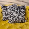 Grey Ocelot Faux Fur Cushions | Animal Print Fur Pillows | Cushion Covers