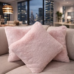 Pink Faux Fur Cushions | Pink Fur Pillows | Pink Fur Scatter Cushion