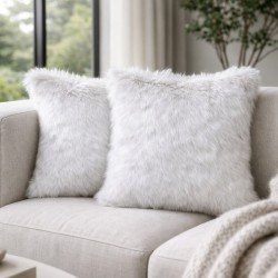 Silver Fox Faux Fur Cushions | Fox Fur Pillows | Silver Fur Cushions