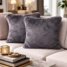 Coussin en fausse fourrure Richmond Graphite | Oreiller en fourrure grise | Coussin en fourrure grise