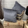 Coussin en fausse fourrure Richmond Graphite | Oreiller en fourrure grise | Coussin en fourrure grise