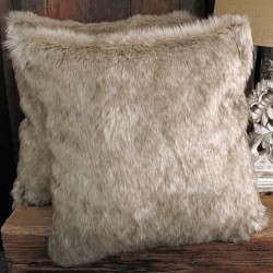 Brunswick Faux Fur Cushions | Long-Haired Beige Faux Fur Cushions | Beige Pillows