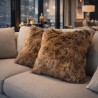 New Mink Faux Fur Cushions | Luxury Brown Fur Cushion Covers & Pillows