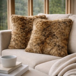 Nouveaux coussins en fausse fourrure de vison | Housses et oreillers de luxe en fourrure marron