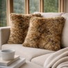 Nouveaux coussins en fausse fourrure de vison | Housses et oreillers de luxe en fourrure marron