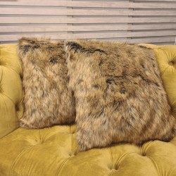 New Mink Faux Fur Cushions | Luxury Brown Fur Cushion Covers & Pillows