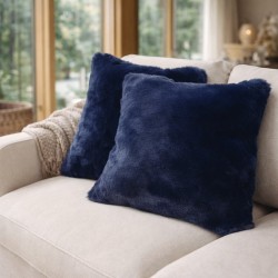 Chelsea Navy Fur Cushions | Navy Faux Fur Cushions | Blue Cushion