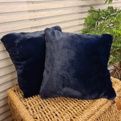 Chelsea Navy Fur Cushions | Navy Faux Fur Cushions | Blue Cushion