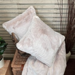 Beige Frost Faux Fur Cushions | Luxury Faux Fur Cushions and Pillows