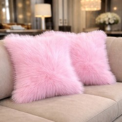 Bubble-gum Faux Fur Cushions | Pink Faux Fur Cushion | Pink Fur Cushion