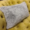 Ash Rectangular Faux Fur Cushions | Rectangular Grey Faux Fur Cushions