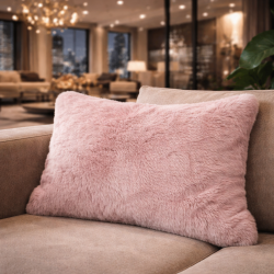 Richmond Pink Rectangular Cushion | Rectangular Faux Fur Cushions |
