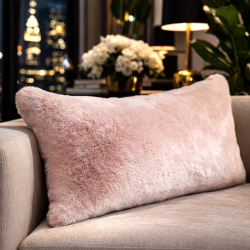 Chelsea Pink Rectangular Fur Cushion | Rectangular Faux Fur Cushions |