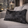 Rectangular Cushions | Rectangular Faux Fur Cushions Black Angus
