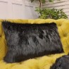 Rectangular Cushions | Rectangular Faux Fur Cushions Black Angus