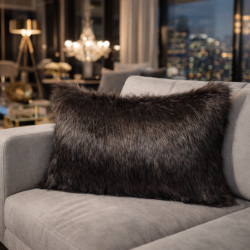 Rectangular Cushion Hazelwood | Brown Rectangular Faux Fur Cushions