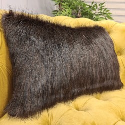 Coussin rectangulaire Ours brun | Coussin rectangulaire en fausse fourrure brune