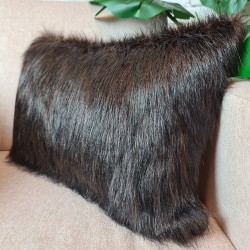 Rectangular Cushion Hazelwood | Brown Rectangular Faux Fur Cushions