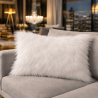 Deluxe Polar Rectangular Cushion | White Rectangular Faux Fur Cushion