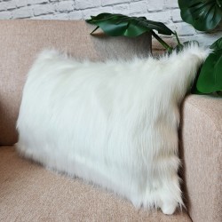 Matterhorn Rectangular Cushions | White Rectangular Faux Fur Cushion