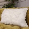 Matterhorn Rectangular Cushions | White Rectangular Faux Fur Cushion