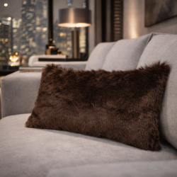 Havana Rectangular Faux Fur Cushions | Rectangular Brown Fur Cushions