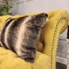 Dark Chinchilla Rectangular Fur Cushion | Rectangular Faux Fur Cushion