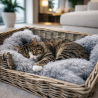 Luxury Faux Fur Dog Blankets | Aspen Grey Fur Dog Blanket | Grey Blanket