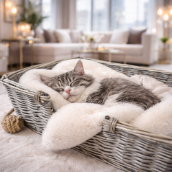 Chelsea Cream Fur Dog Blanket | Cream Faux Fur Dog Blankets |