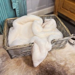 Richmond Cream Fur Pet Blanket | Cream Faux Fur Dog Blankets |