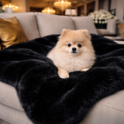 Fur Dog Blankets | Black Fur Pet Blanket | Black Fur Blankets