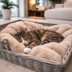 Chelsea Sandstone Fur Pet Blanket | Beige Faux Fur Dog & Cat Blankets |