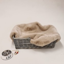 Chelsea Sandstone Fur Pet Blanket | Beige Faux Fur Dog & Cat Blankets |