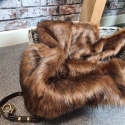 Tamarin Faux Fur Pet Blanket | Brown Faux Fur Dog & Cat Blankets |