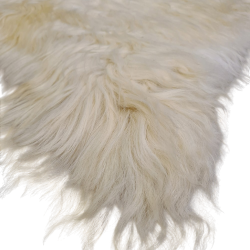 Tapis en peau de mouton naturelle noire et blanche | Peau de mouton islandaise noire et blanche
